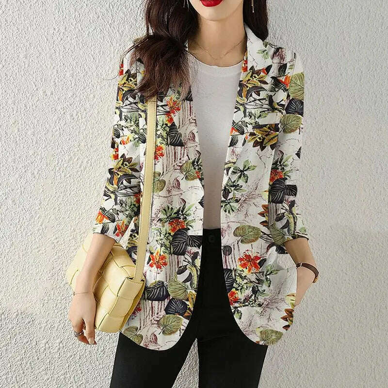 ZANZEA Women Fashion Long Sleeve Blazer Bohemian Floral Printed JacketsSpring Lapel Suit Female Casual Elegant Shirts Work Coat