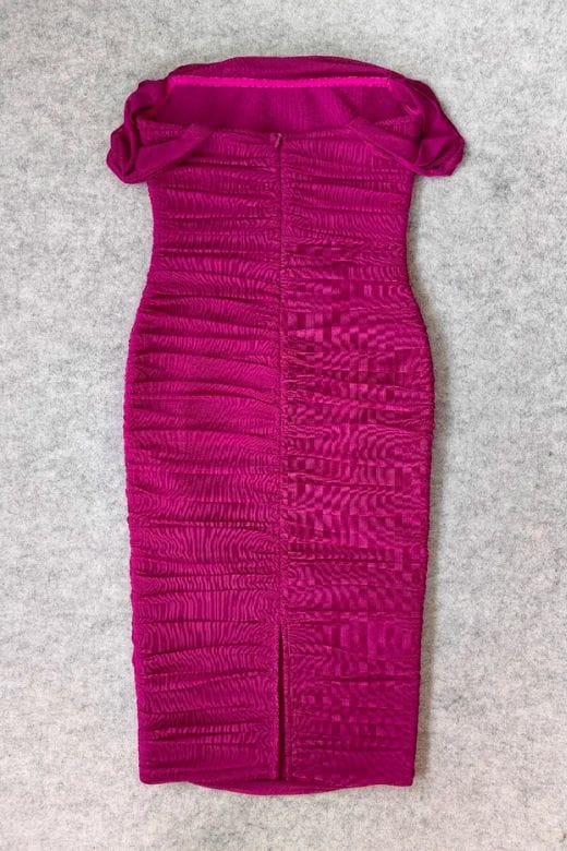 Zia Bodycon Wrap Midi Dress - Magenta Pink